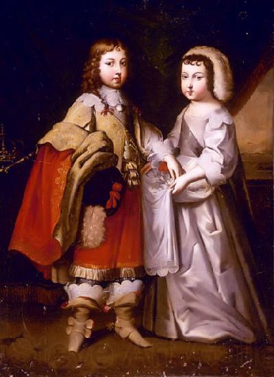 unknow artist Portrait of Louis XIV and his brother Norge oil painting art